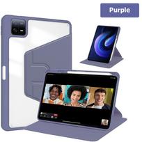 For Lenovo Tab M11 Case 11 Inch TB330FU 360° Rotation Protective Smart Cover Funda for Xiaoxin Pad 2024 TB331FC Tablet Case Xiaoxin Pad 2024 violetinė
