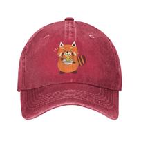 Kawaii Red Panda Eating Too Much RaUnisex Baseball Cap Spring Trucker Hat Sunscreen Tennis Skate Hats Unisex Unisex Baseball Caps One Size
