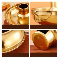 Gold Dessert Display Hot Pot Multi-Purpose Imitation Copper Hot Pot  Dessert Display S