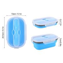 Capacity Foldable Bento Box Microwave Safe Portable Food Storage  Outdoor Travel mėlyna