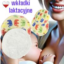 Wkładki laktacyjne pul bambus - kolorowe słonie