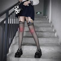 Lolita Gothic Thigh High Socks Female Dark Jk Lolita Sexy Pantyhose Jk Gilrs Breathable Over Knee Socks Fishnet Lolita Stockings One Size