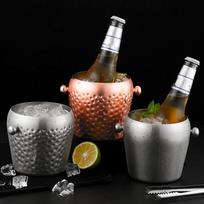 1 Liter Ice Bucket Hammer Point Champagne Bucket Thickened Insulated Ice Bucket  Bar sidabras
