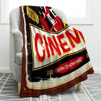 Movie Clapboard Popcorn Flannel Throw Blanket Lightweight Warm Soft Durable Cozy for Movie Lover Adult Gift for Bed Sofa Couch Size: 75*100cm, Weight: 230 GSM