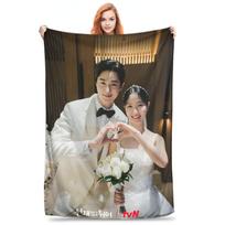 Flannel Throw Blanket Lovely Runner K-drama Byeon Woo Seok Warm Plush Blankets Soft Bedding for Bed Living room Home Picnic Sofa Size: 75*100cm, Weight: 230 GSM