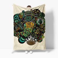 Vibrant Bohemian Ethnic Tribal Pattern Blanket Throw Sofa Bed Cover Decorative Throw Blanket Gift Size: 75*100cm, Weight: 230 GSM