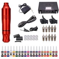 Tattoo Machine Kit for Beginners Tattoo Pen Tattoo Power Supply Tattoo Ink Tattoo Needle Foot Pedal Ink Cups UK Plug US Plug black