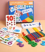 Montessori Math Toys Wooden Counting Teaching Aids Sticks Counting Rod Math Learning Educational Games for Boys and Girls Gifts