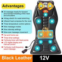 Home Car Dual-purpose Heating Seat Cushion Adjustable Lumbar Airbag Back Massage Chair Cushion for Full Body Relax Massage Pad EU Plug juoda