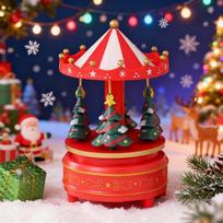 Christmas Tree Carousel Music Box: Creative Birthday Gift and Desktop Ornament Boxed