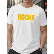 European sizes ROCKY Print Tee Shirt | Casual Short Sleeve T-shirt for Men, Crew Neck, Geometric-pattern, Slight Stretch Fabric S balta