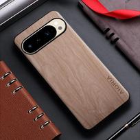 Bambuko medžio rašto odinis dėklas Google Pixel 10 9 8 7 6 5 Pro 9A 8A 7A 6A 5A 4A telefonams Funda Unikalus dėklas Pixel 10 Pro Xl telefonui Pixel 10 gray