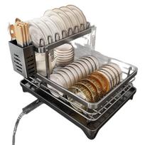 Nordic Foldable Solid Stainless Steel Dish Drying Rack gray
