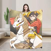 Napoleon Bonaparte Crossing the Alps Fleece Throw Blanket Art for Home Knitted Blanket Car Lightweight Multifunction 75x90cm