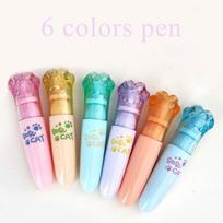 6 Pcs Kawaii Mini Highlighter Pen,Chisel Tip, Assorted Colors, Water Based, Quick Dry, For Coloring School Supplies