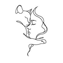 Metal Wall Art Silhouette Line Art Woman and Cat Creative Rust Effect Iron Craft Decorative Sculpture for Home and Office Wall Hanging juoda