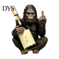 Middle Finger Wine Glass Holder Gorilla Bottle Holder, Funny Statue Liquor Display Rack, Quirky Stand Heavy Duty Sasquatch Rustic Bar Decor 1pc