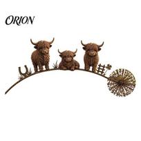 Memorial Garden Stake Animal Stake, Rustic Yard Art Decorations with Dandelion Accent, Metal Pattern Decor Sculpture for Lawn Patio Flower Bed 1pc F