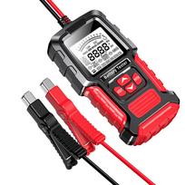 FOXSUR FBT300 Car Battery Tester 12V 24V Car Moto Truck System Analyzer Charging Voltage Test Tool Reverse Polarity Protection raudona