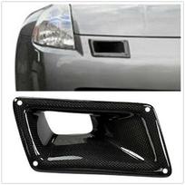 Front Engine Air Vent Bumper Bonnet Scoop Cover Trim For Nissan 350Z Z33 2003-2009 Carbon Fiber Car Upper Outlet Duct Hood Frame 1x Right Passenger