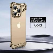 Titanium Metal Phone Case for IPhone 16 15 14 13 Pro Max Lens Film Aluminum Alloy Corner Pad Bumper Shockproof No Border Cover For iPhone 14 Pro