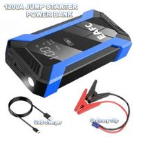 EAFC 2000A /1200A Car Battery Jump Starter 12V Portable Power Bank for Battery BoosterJumper with LED Light & USB QuickCharge 1200A Ordinaryclip