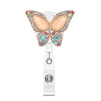 Chest Card Elephant Hospital Badge Holder Nurse Badge Clip ID Card Clips Retractable Badge Reel Butterfly 02