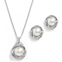 Luxury Fashion Replica Pendant Necklace and Earrings Set Bridal Bridesmaid Wedding Accessories Birthday Gift New Year Jewelry sidabras
