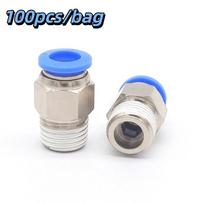 100pcs/bag Wear Resistance Pneumatic Tube Connector Air Pipe Coupler  Air Compressor System PC8-02