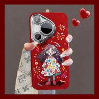 Premium Full Coverage Silicone Phone Case Pura 70 P60 Pro CartoonGirl Design Shockproof Soft TPU Cover Huawei Pura 70 Ultra