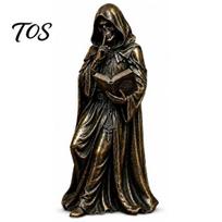 Gothic Library Decor Grim Reaper Bookshelf Statue, Dark Academia Shelf Decor, Vintage Spooky Occult Desktop Figurine, Skull Novelty Ornament, B