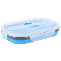 Capacity Collapsible Food Container 800ml Bento Lunch Box Portable Foldable Bento Box  Picnic mėlyna