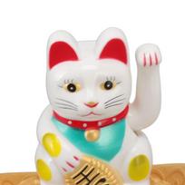 Plastic light swinging lucky cat ornament car dashboard wealth cat decor  office desktop ornament balta