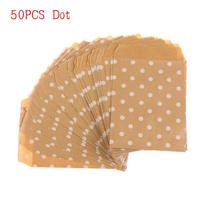 Birthday Pastry Tool Wave Dot Baking Popcorn Bag Kraft Paper Bag Candy Biscuit Bags Packing Pouch 50PCS Dot