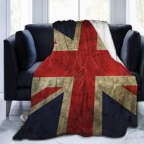 Soft Blankets for Adults kids Vintage UK British Flag Sherpa Flannel Travel Blankets Wearable Throw Large Blanket for Sofa Couch Size: 75*100cm, Weight: 230 GSM