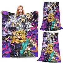 Anime JOJO HD ART Blanket Soft Warm Flannel Throw Blanket Bedspread for Bed Living room Picnic Travel Home Sofa Size: 75*100cm, Weight: 230 GSM