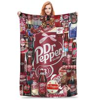 Dr Pepper Blanket Multi-function Flannel Sofa Throw Blanket for Couch Bedding Outdoor Throws Bedspread Quilt Size: 75*100cm, Weight: 230 GSM
