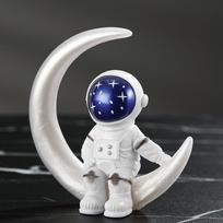 Astronautų figūrėlės Kalėdų derva Kosmininkas Mėnulio skulptūra Dekoratyvinė kosmonautų statulos Miniatiūros Dovana vaikams Žaislas namų dekoras