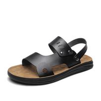 FashionDual Purpose Sandals for Men Comfortable Man Summer Flats Leisure Walk Beach Shoes Breathable Quick Dry Male Slippers Half Drag 39 juoda