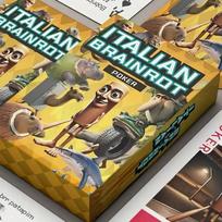 Cards Italian Brainrot poker Italian Brainrot Bombardiro Crocodile, Tung Tung Tung Sahur, Tralaleo Tralala and others. geltona