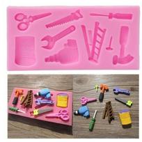 3D Repair Tools Cake Mold Silicone Hammer Scissors Shape Fondant Chocolate  DIY Sugar Dessert Decoration (Size:11.3x5.5x1cm)