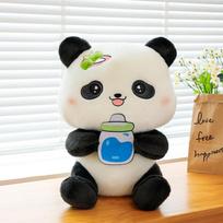 Cute feeding bottle panda rag doll plush toy girl soothes sleeping doll gift for girlfriend children doll 45cm（0.56kg）