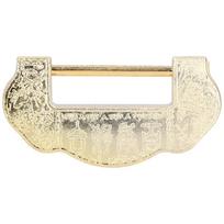 Chinese Carved Lock Set Ming Qing Dynasty Antique Brass Padlock for Cabinet Jewelry BoxBrass Color