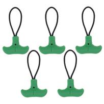 5Pcs Durable Tent Clothing Puller Replacement Pull Fixer Backpack Zipper T-shaped Zipper žalia