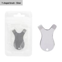 Stainless Steel Y-Shaped Eyelash Extension & Perm Comb with Small Eyebrow Brush.