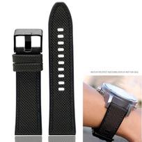24mm 26mm 28mm Nylon Watchband For Diesel DZ4500 DZ4506 DZ7420 DZ4318 Silicone Bottom Waterproof Strap Men Wristban Black Green 24mm black