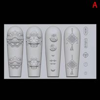 Chinese New Year Lovely Awakened Lion 3D Silicone Nail Accessories Carving Mold Cute Bear Mold Manicure Decorations Diy Template A