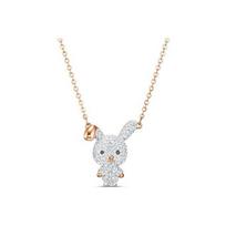 Swarovski Little Cute Bunny Pendant Necklace Women necklace Rose-Gold 5540494 Box (Random Color) white
