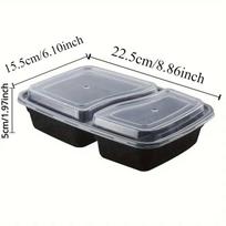 Lunch Boxes Compartments with Lids Disposable Bento Boxes Kitchen Storage Bento Fruit Takeaway Food Containers 10PCS