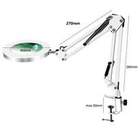 3 spalvų LED didinamasis stiklas 72 LED 8x/10x NAUJAS apšviestas didinamasis stiklas USB lituoklio remontui/stalinė lempa/grožio priežiūrai Short Version--White